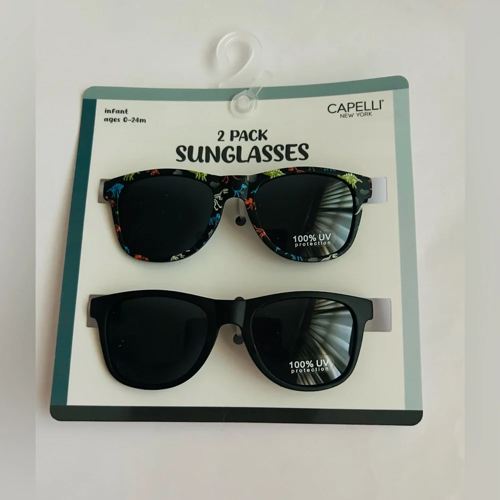 New Capelli of New York Infant Ages 0-24m 2 Pack Sunglasses 100% UV Protection